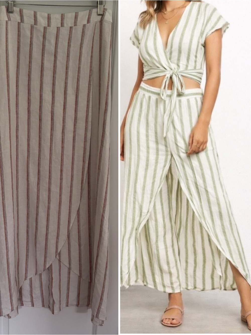 Happy Nature Linen Blend Maxi Skirt